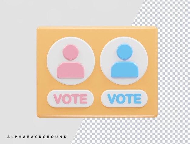 Vote icon illustration 3d rendering