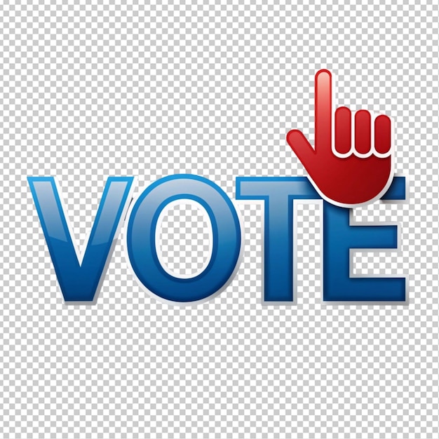 PSD vote with icon of a hand transparent background