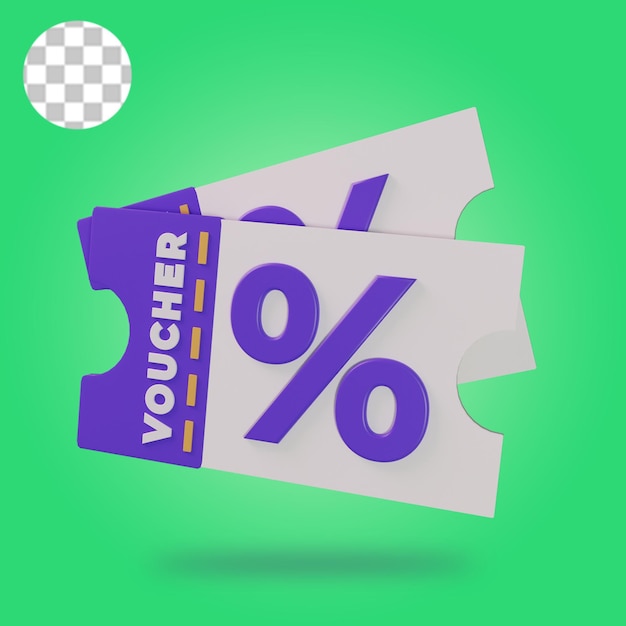 Voucher discount 3d icon