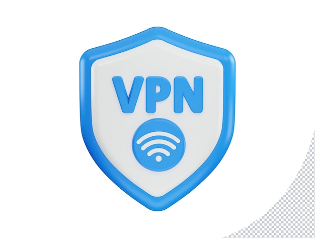 VPN icon 3d rendering vector illustration