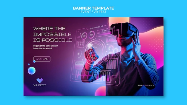 Vr event banner design template