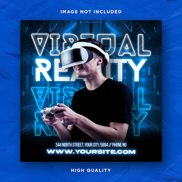 VR Virtual reality flyer template design