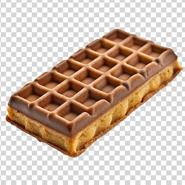 Waffle chocolate bar isolated on transparent background