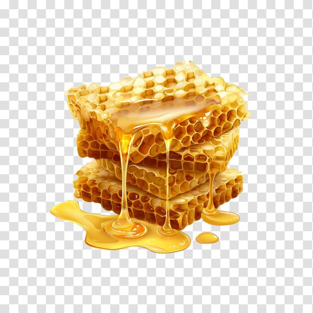 PSD a waffle is on a transparent background with syrup and syrup