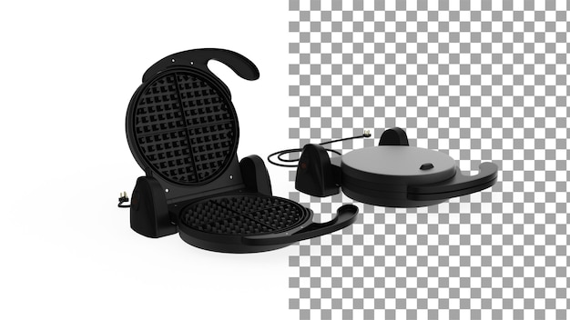 Waffle maker angle view without shadow 3d render