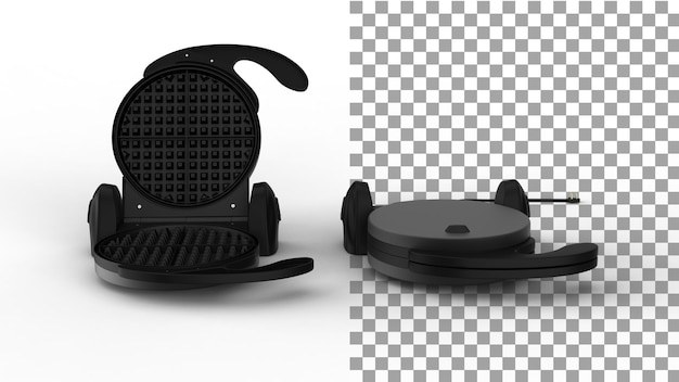 Waffle maker front view with shadow 3d rendering