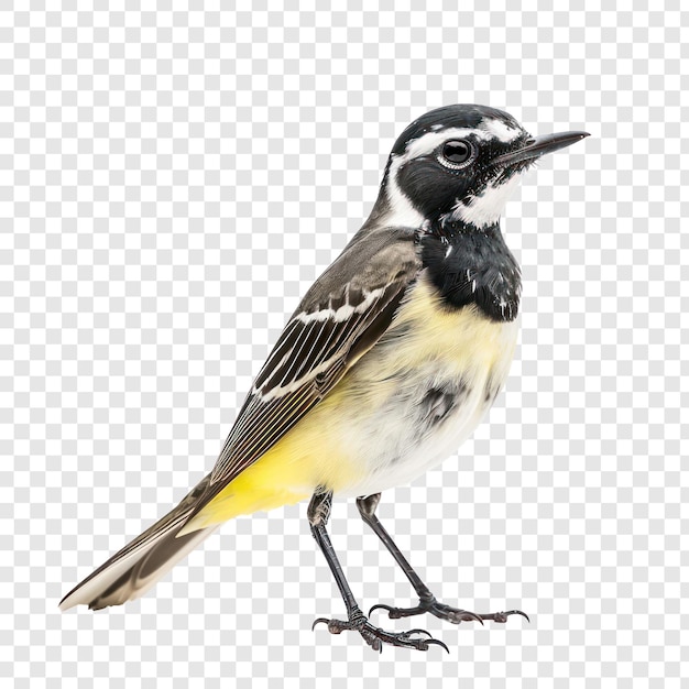 Wagtail bird front view full body isolate on transparency background PSD