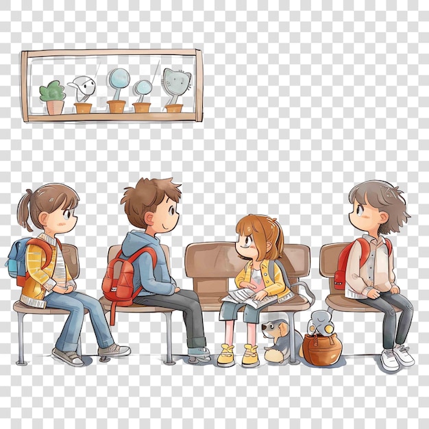 PSD waiting rooms transparent background watercolor clipart