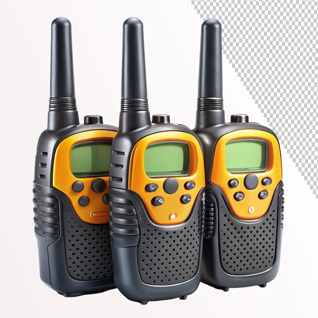 PSD walkie talkies on transparent background