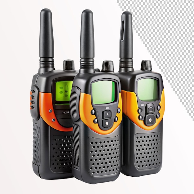 walkie talkies on transparent background