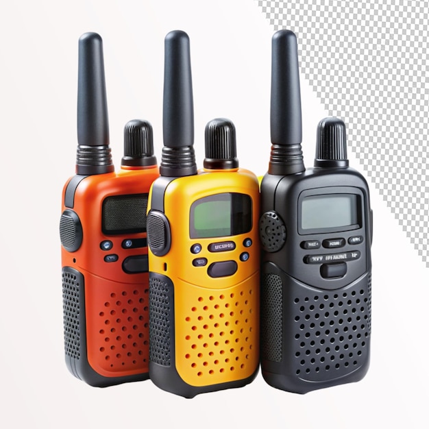 PSD walkie talkies on transparent background