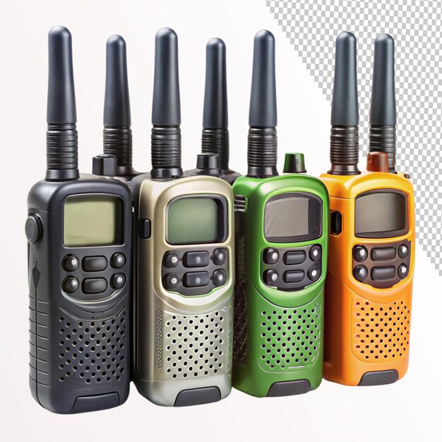 PSD walkie talkies on transparent background