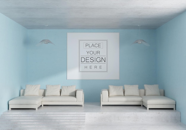 wall art or picture frame in living room mockup