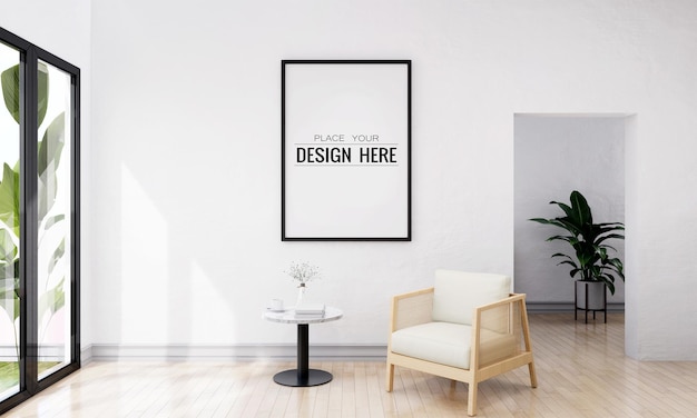 wall art or picture frame in living room Mockup