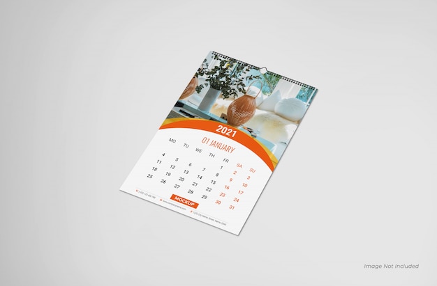 Wall calendar mockup, Calendar mockup 