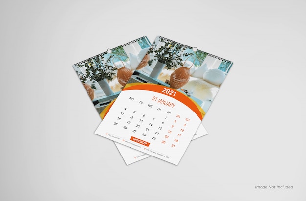 Wall calendar mockup, Calendar mockup 