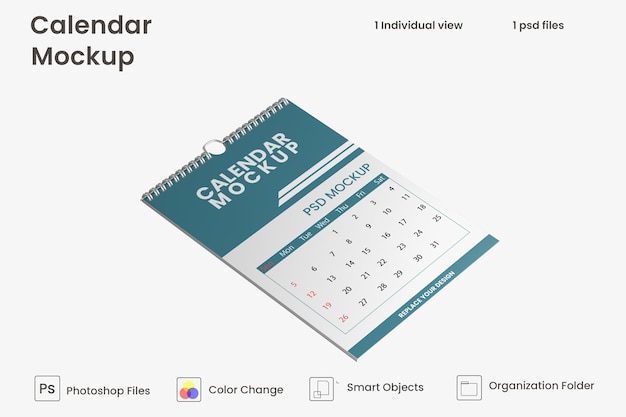 Wall calendar mockup Premium Psd