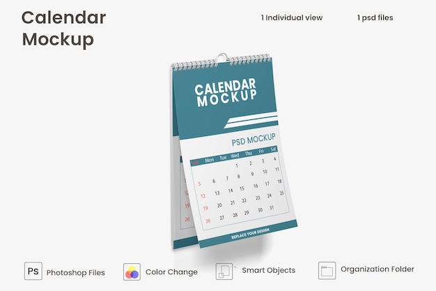 Wall calendar mockup Premium Psd