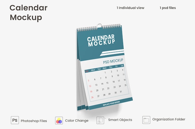 Wall calendar mockup Premium Psd