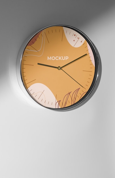 Wall clock mock-up design with shadow