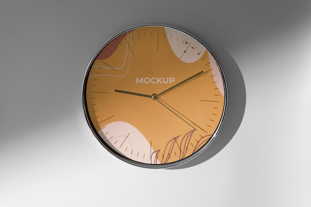 Wall clock mock-up design with shadow