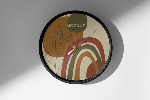 Wall clock mock-up design with shadow