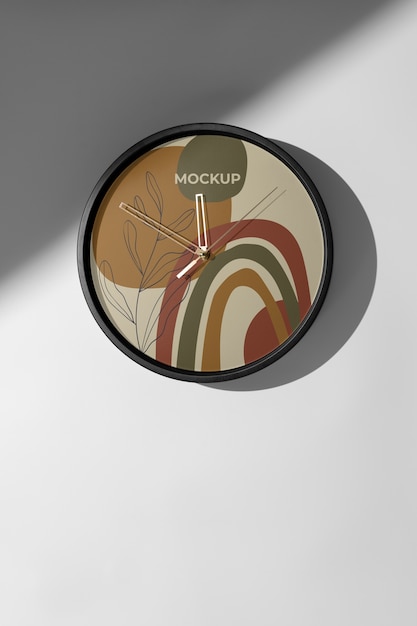 Wall clock mock-up design with shadow