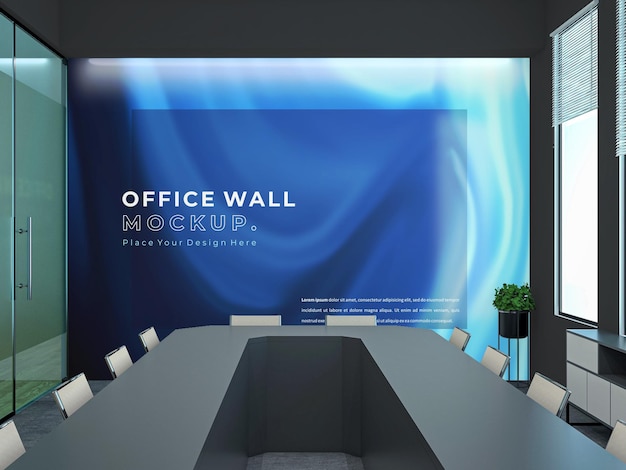 Wall decal mockup in meeting room office