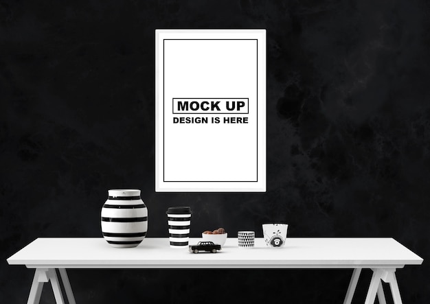 Wall Frame 3D Mockup Design Poster Frame Photo Frame