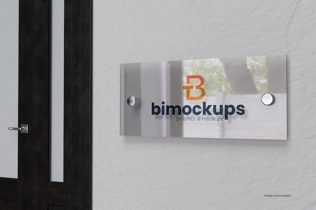 Wall Glass Logo Mockups