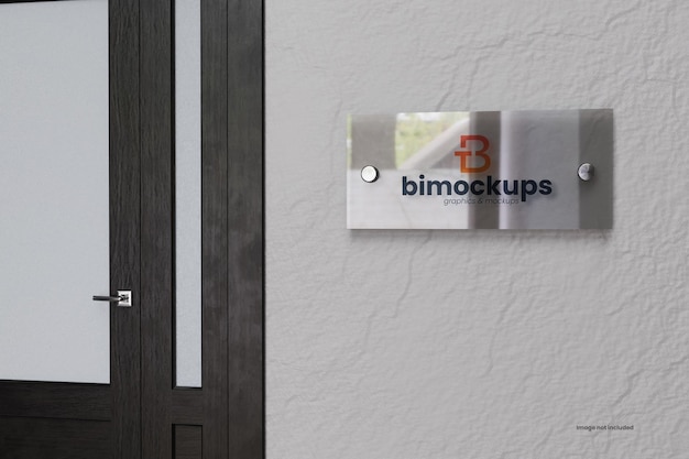 Wall Glass Logo Mockups