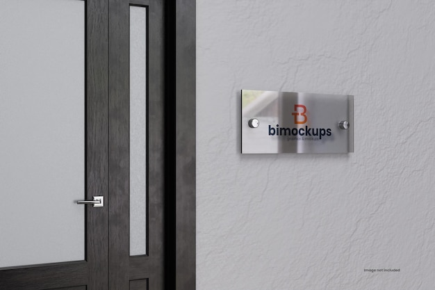 Wall Glass Logo Mockups