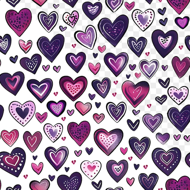 PSD a wall of hearts with a purple heart