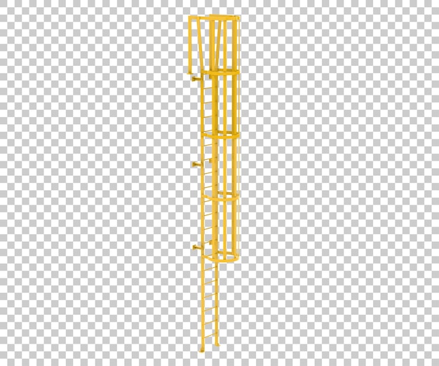 Wall ladder isolated on transparent background 3d rendering illustration