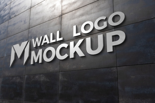 Wall logo mock-up design for business