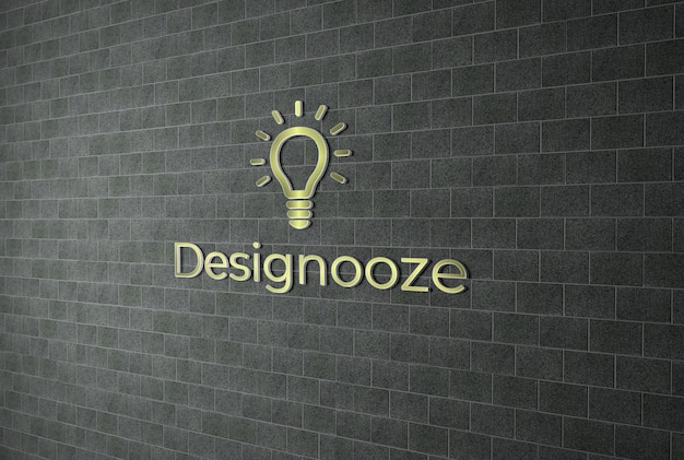 Wall logo mockup PSD