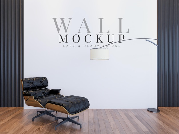 Wall mock up in modern interior designs with furniture and decoration