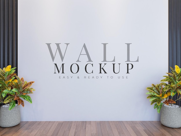 Wall mock up in modern interior living room with furniture and decoration Interior mockup 3d render