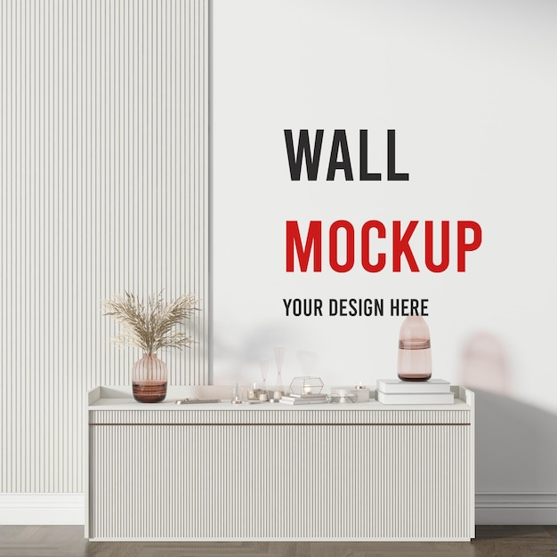 Wall mockup in 3d rendering