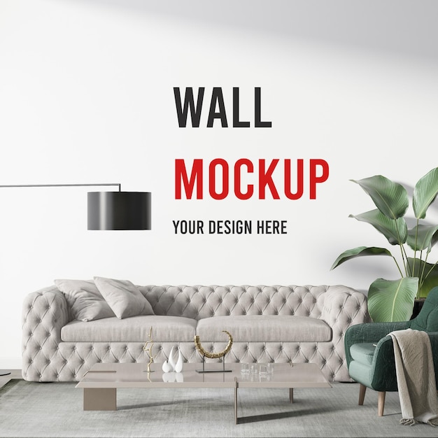 Wall mockup for your textures in 3d rendering