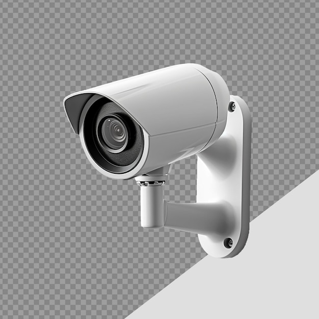 Wall mount cctv security camera png isolated on transparent background