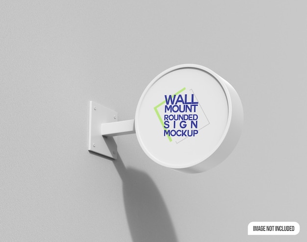 Wall Mount Rounded Sign Mockup