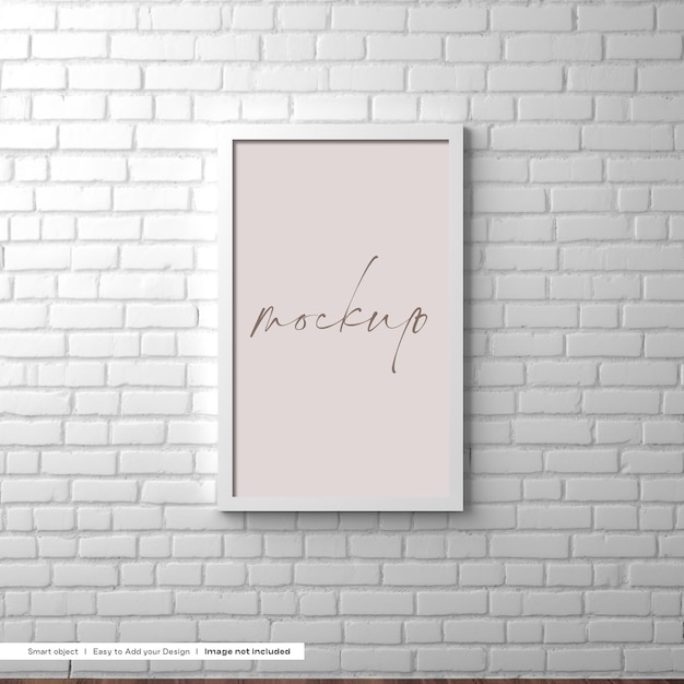 PSD wall mounted frame mockup