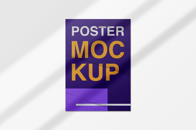 Wall poster mockup with shadow