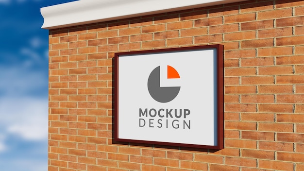 Wall signage mockup outdoor