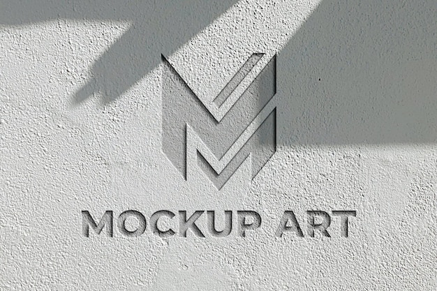 Wall Texture Logo Effect Premium Mockup