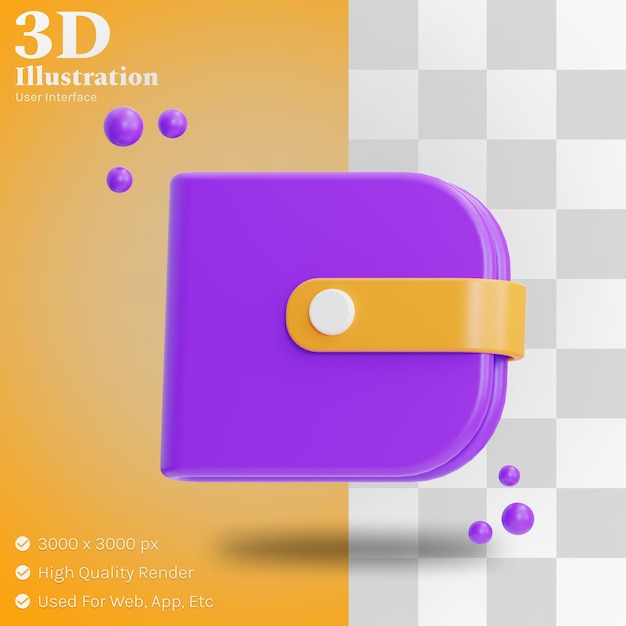 Wallet illustration 3d