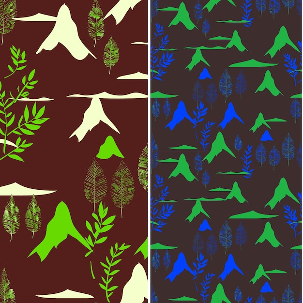 PSD a wallpaper design with birds and trees in blue and green