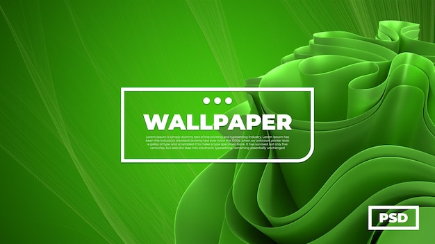 PSD wallpaper desktop abstract 3d green color