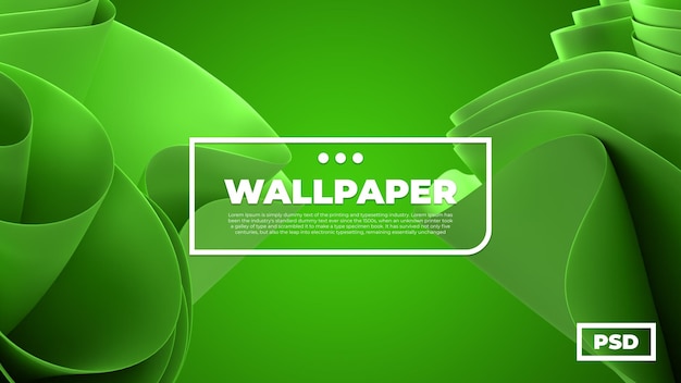 PSD wallpaper desktop abstract 3d green color